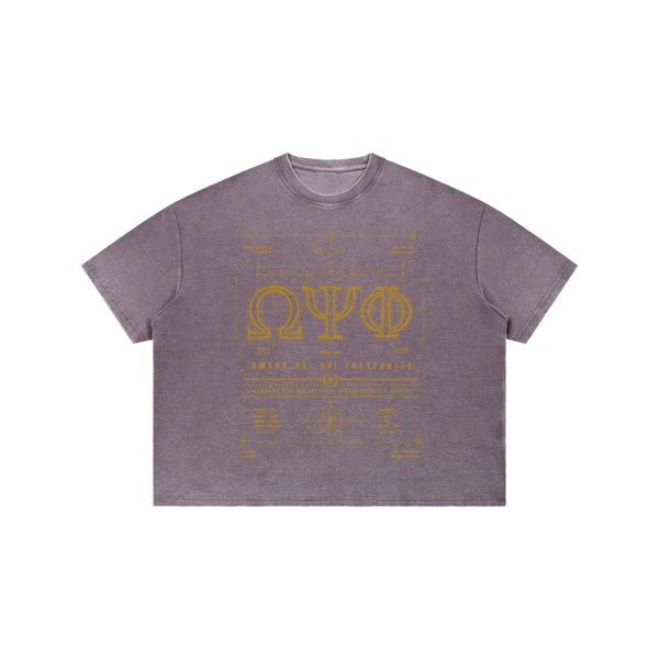 ΩΨΦ Sunfade Blueprint Tee