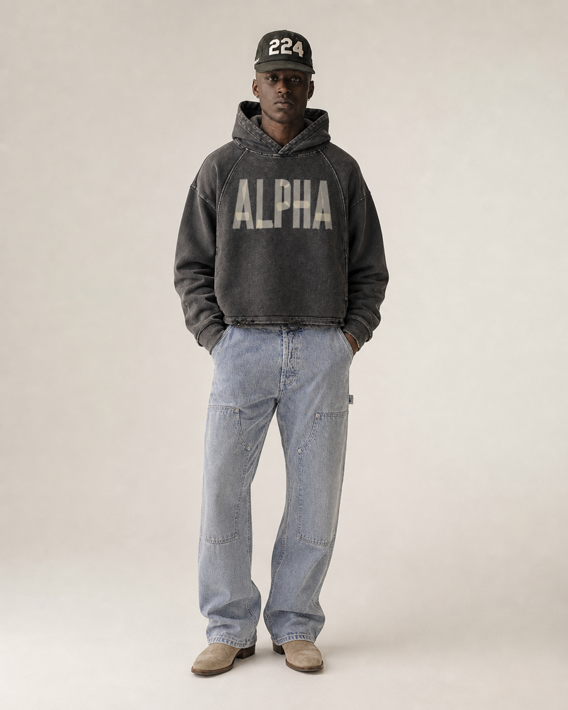 ΑΦΑ Frayed Hem Hoodie