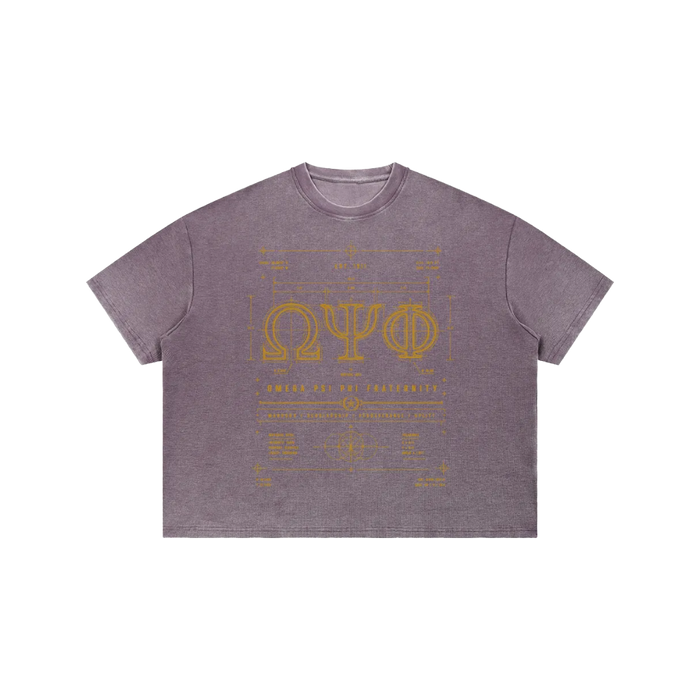 ΩΨΦ Sunfade Blueprint Tee