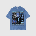 ZΦΒ Legacy Acid Wash Tee in royal blue and white — Pledgewear streetwear for the Zeta Phi Beta community